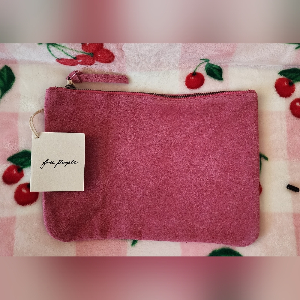 Free People Pink Leather Pouch